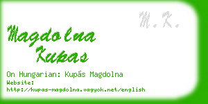 magdolna kupas business card