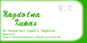 magdolna kupas business card